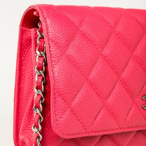 Chanel Silver Strap Pink Magenta Caviar Wallet-on-Chain - Picture 7 of 14